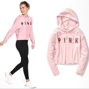 VS PINK VICTORIA’S SECRET PULLOVER HOODIE TOP LARGE